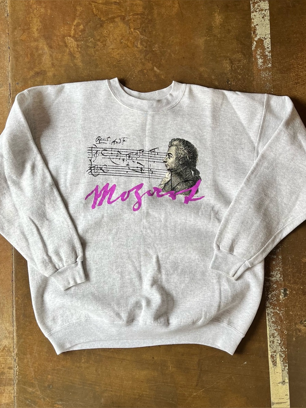 Vintage 90s Mozart USA Made Double Sided Classical Music Sweatshirt Crewneck XL